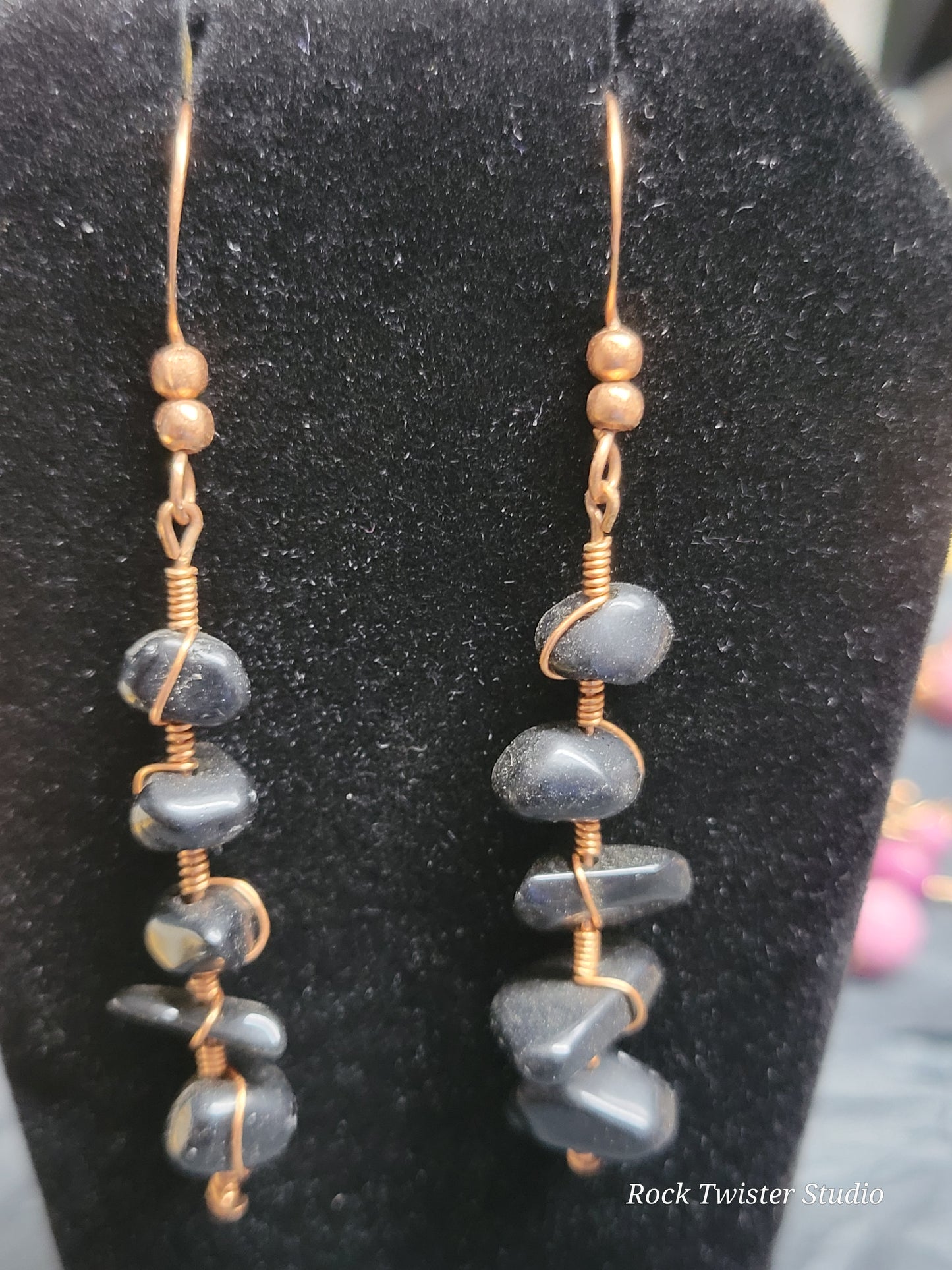 Obsidian Stick Earrings