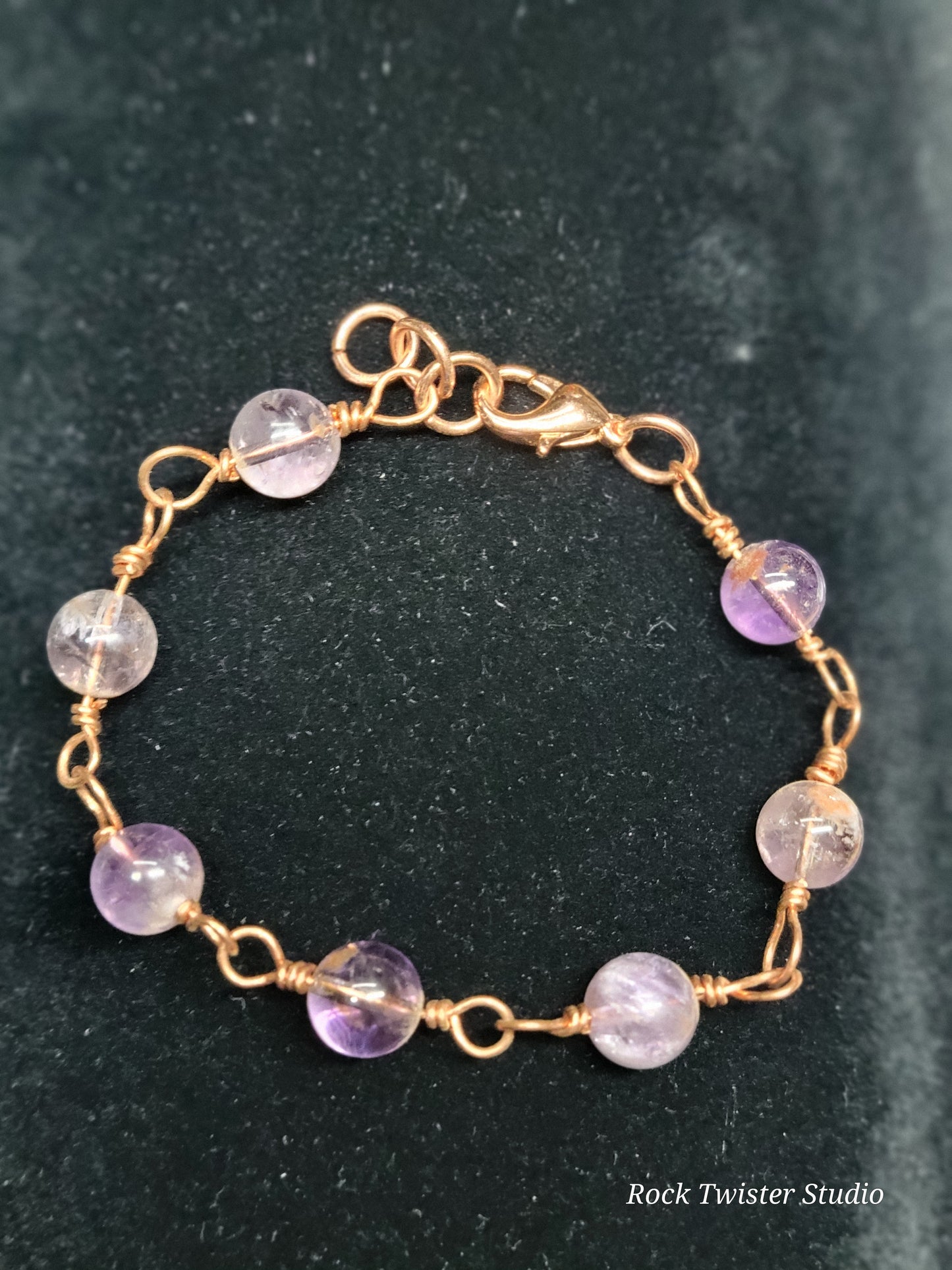 Amethyst and Copper Bracelet