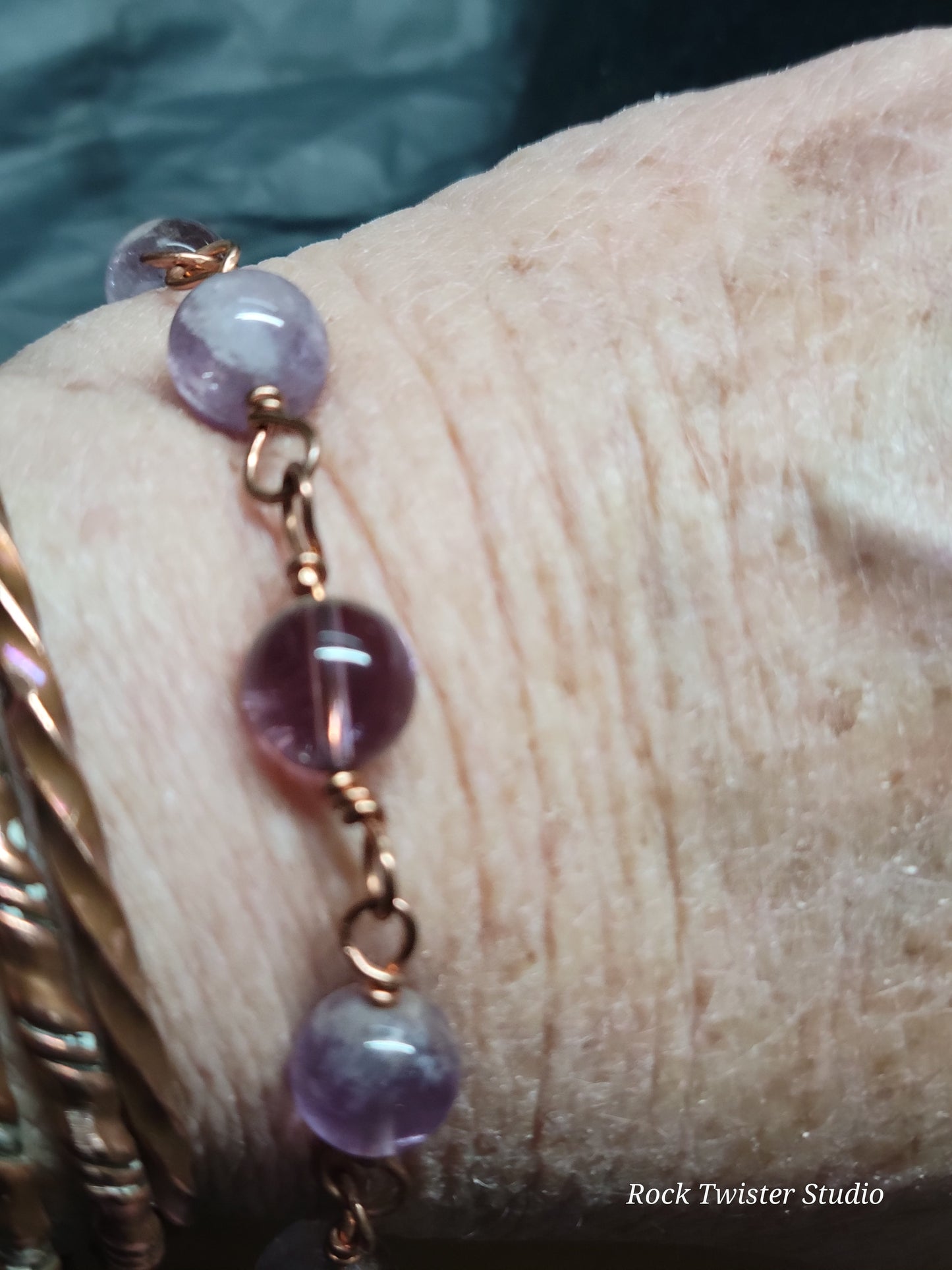 Amethyst and Copper Bracelet