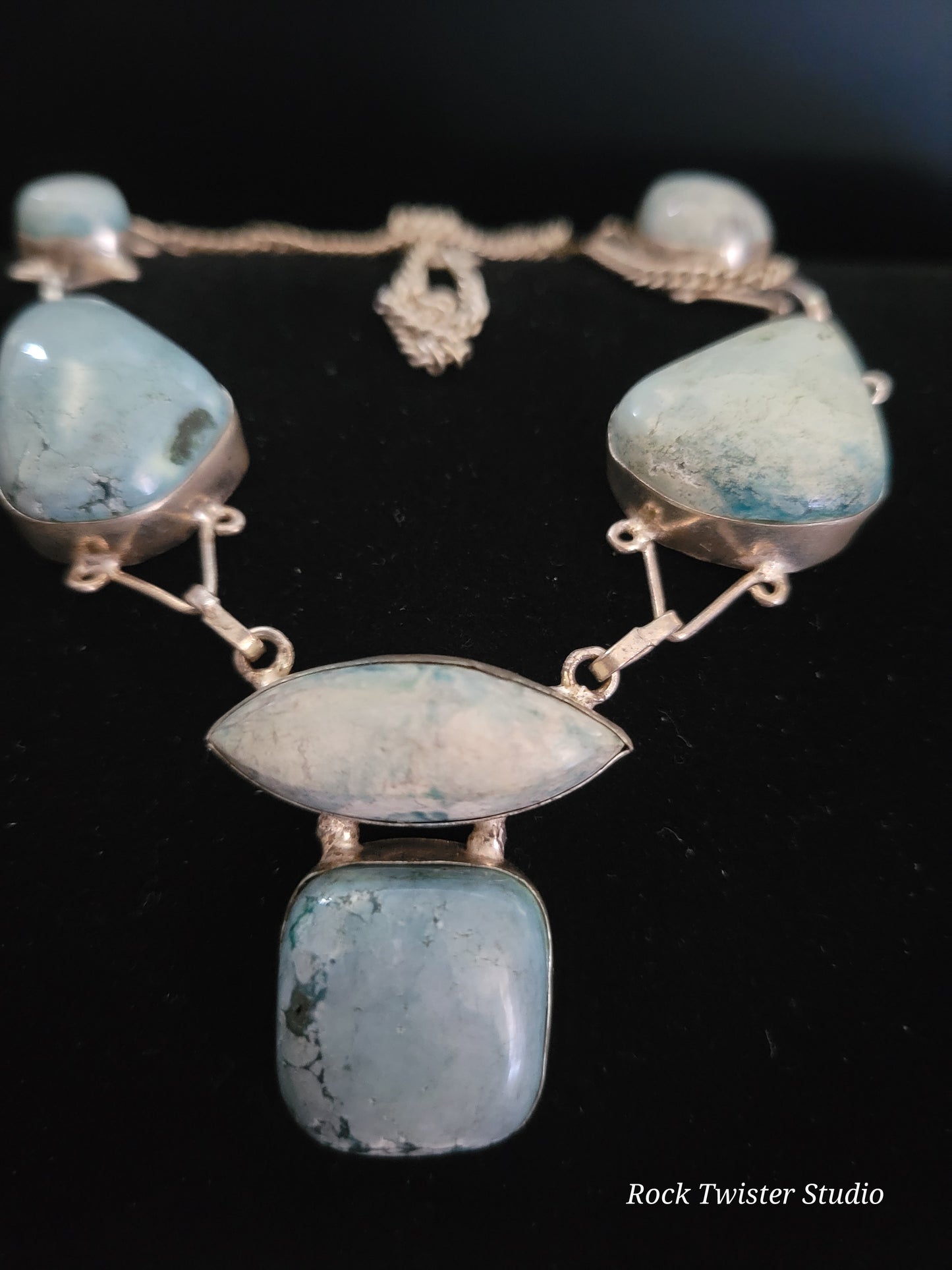 Sterling Silver Blue Turquoise Necklace