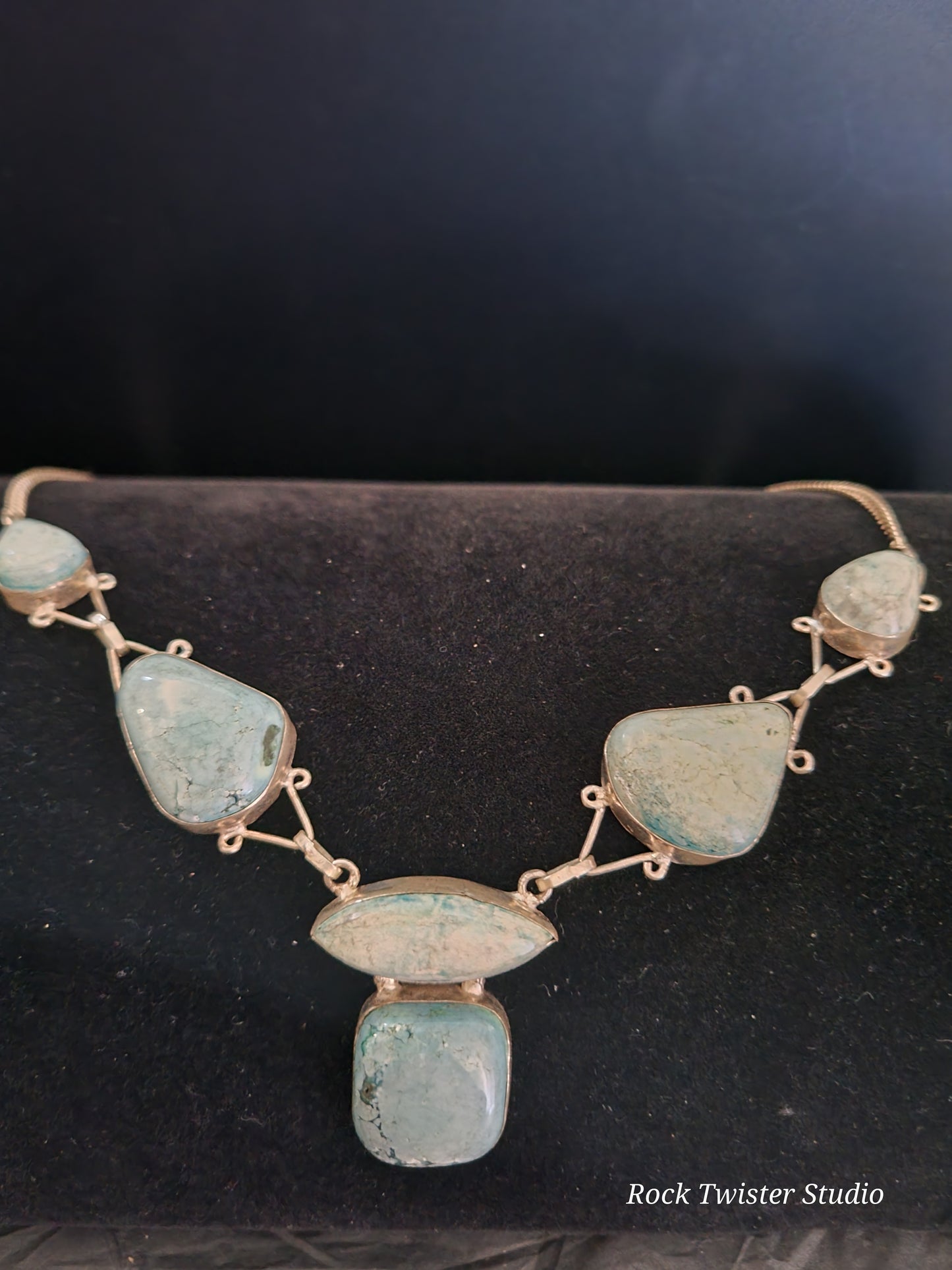 Sterling Silver Blue Turquoise Necklace