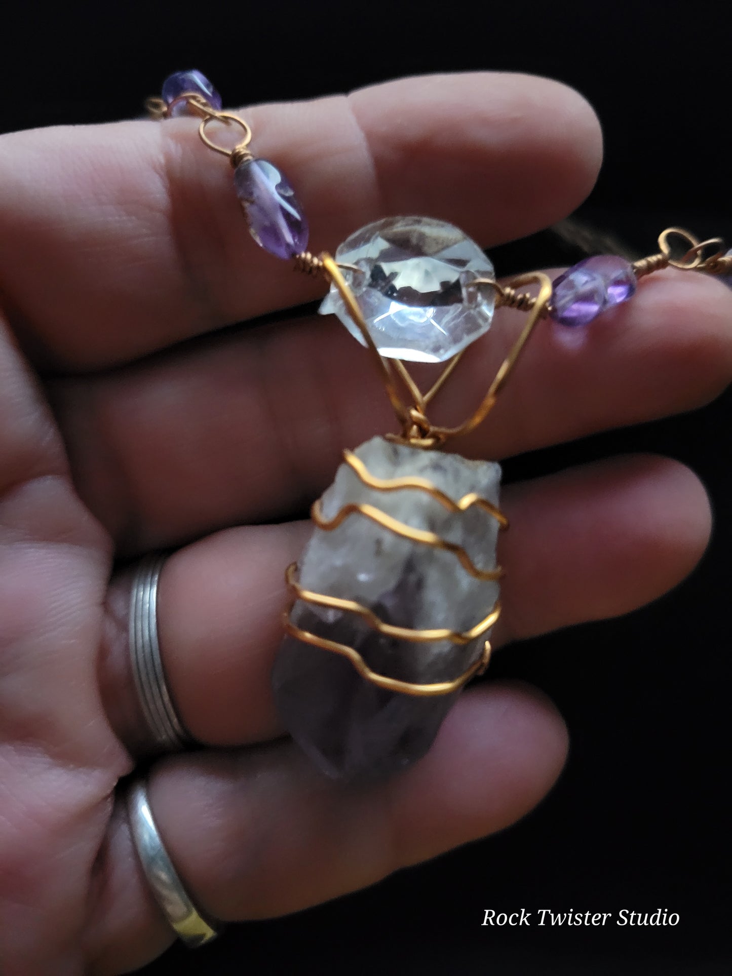 Dragon tooth Amethyst Necklace