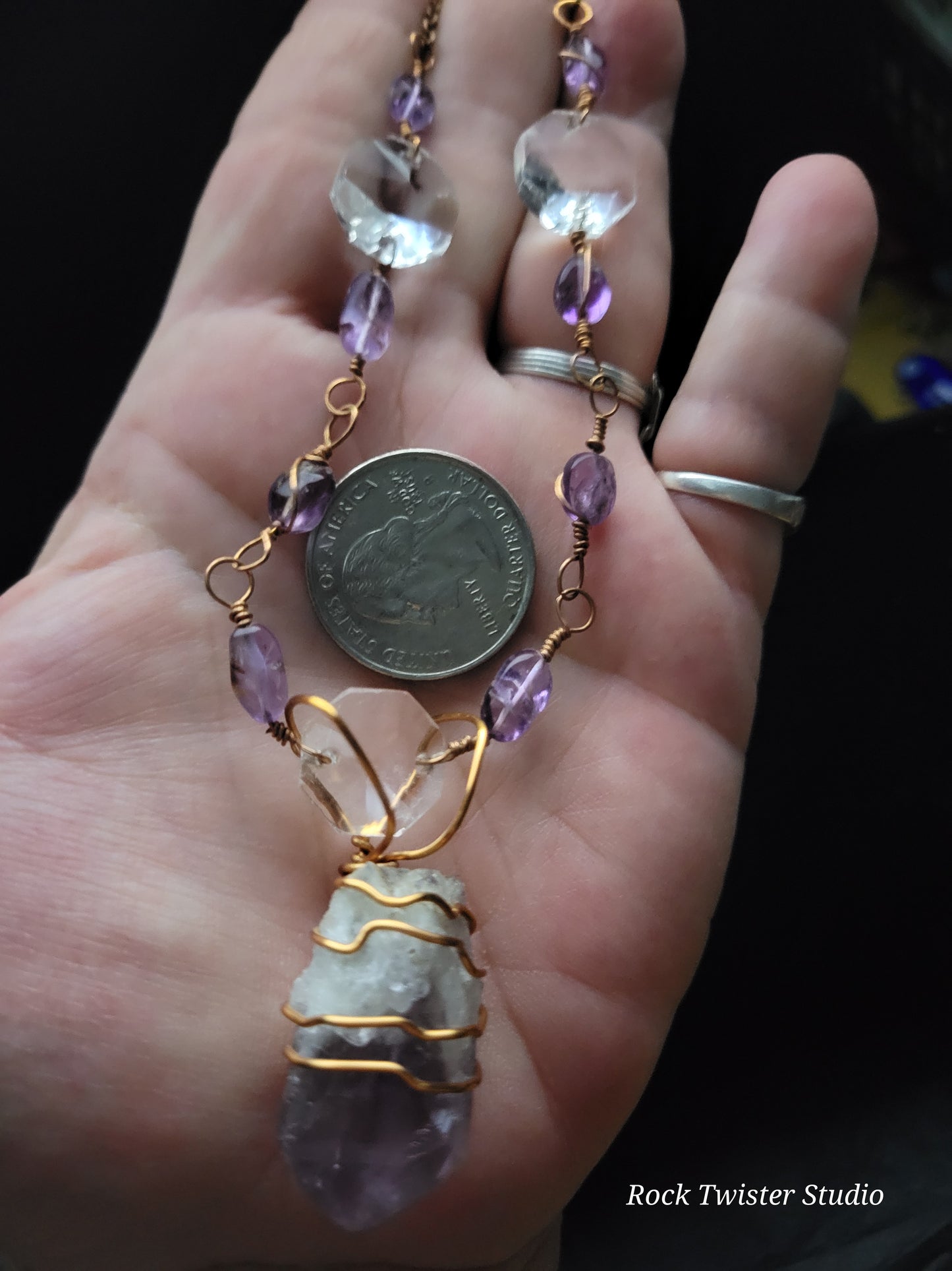 Dragon tooth Amethyst Necklace