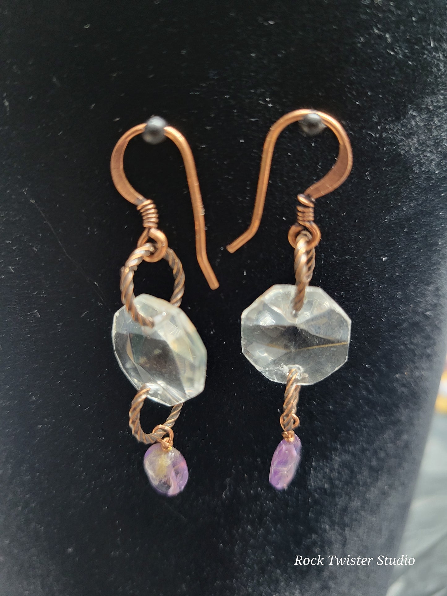 Antique Crystal Amethyst Earrings