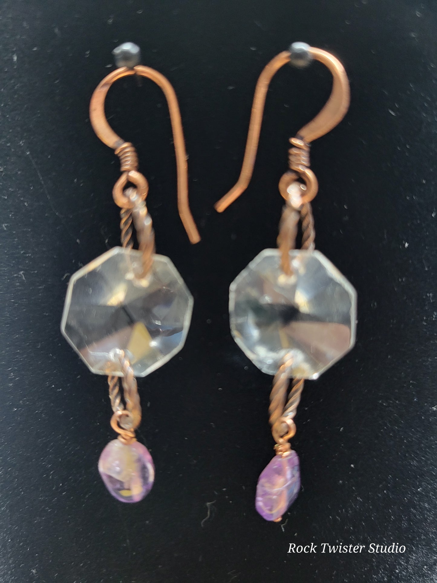 Antique Crystal Amethyst Earrings