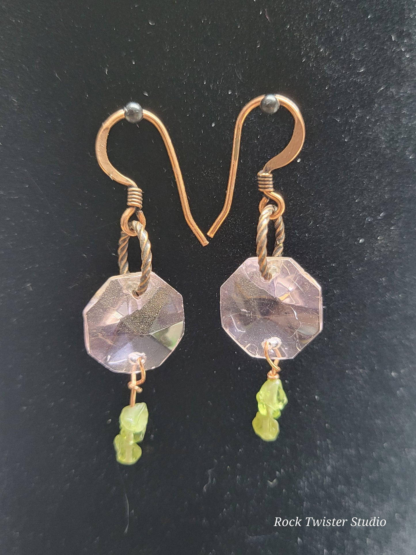 Pink Vintage Crystal Earrings