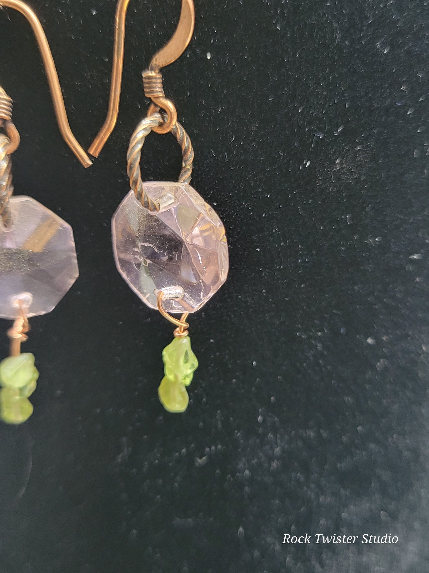 Pink Vintage Crystal Earrings
