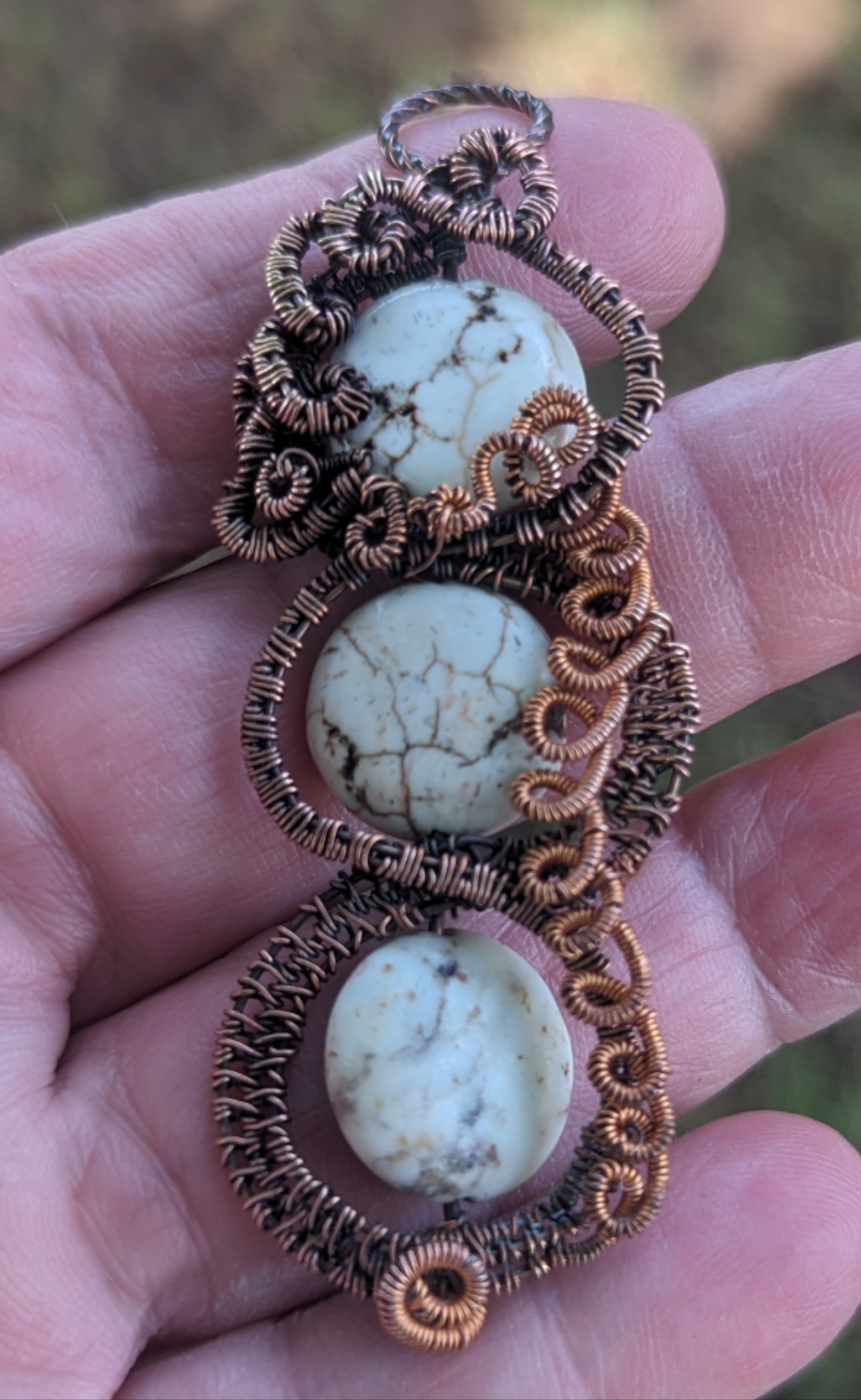 Wild Horse Stone Wire Pendant
