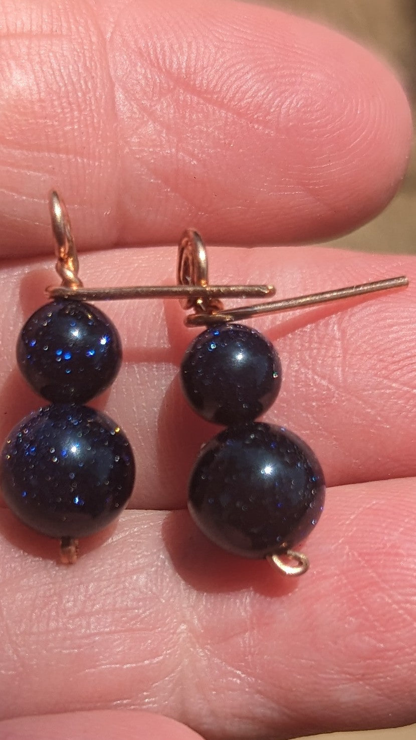 Blue Galaxy Stone Stud Earrings