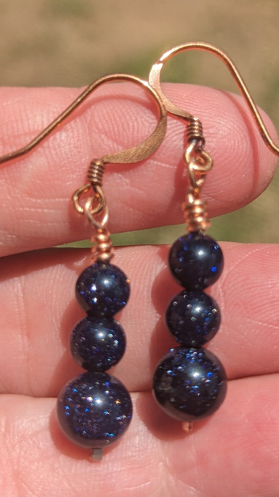 Blue Galaxy Stone Earrings