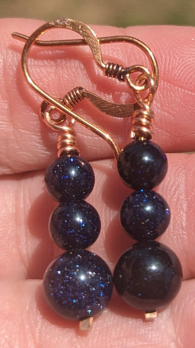 Blue Galaxy Stone Earrings
