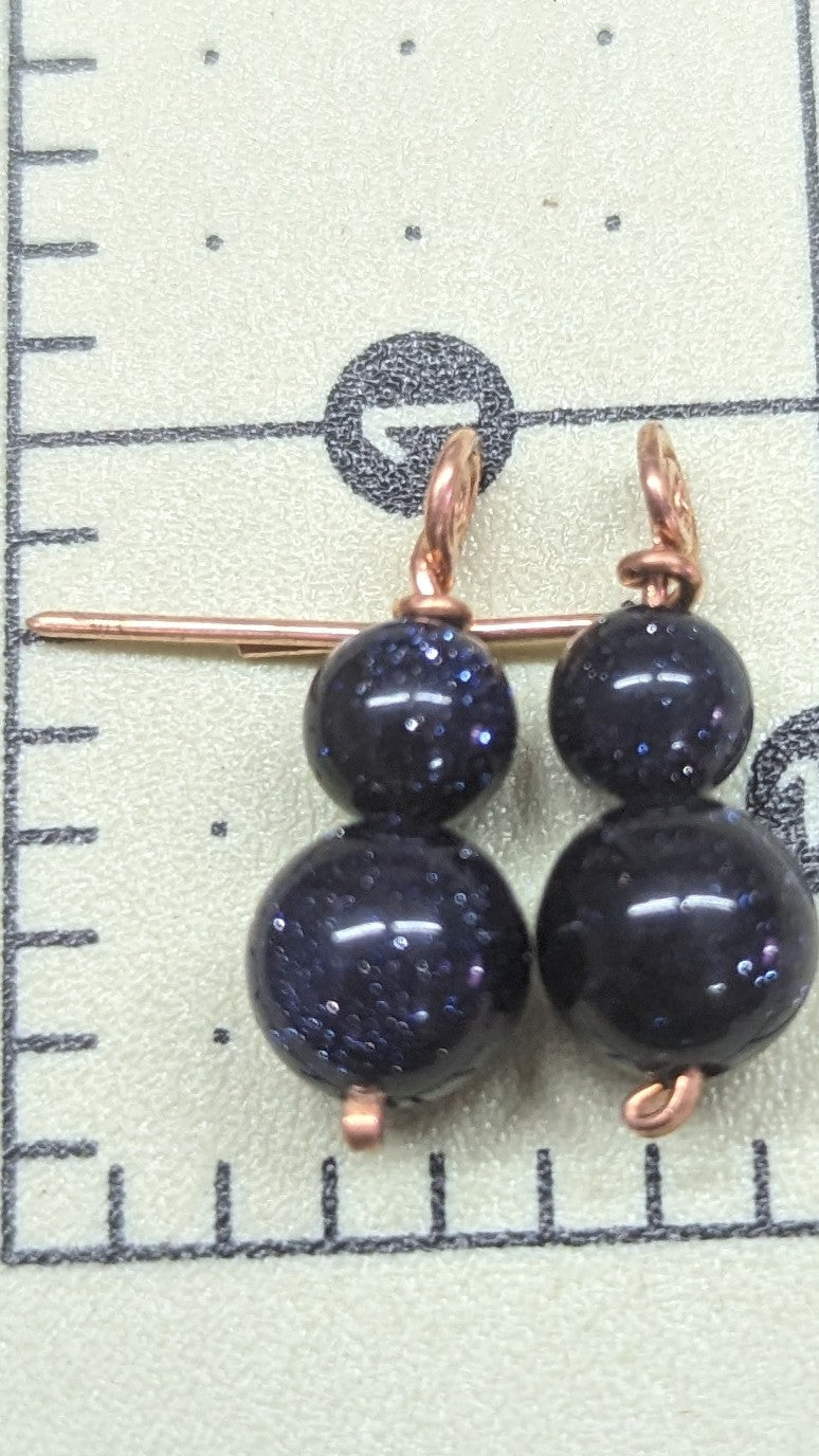 Blue Galaxy Stone Stud Earrings