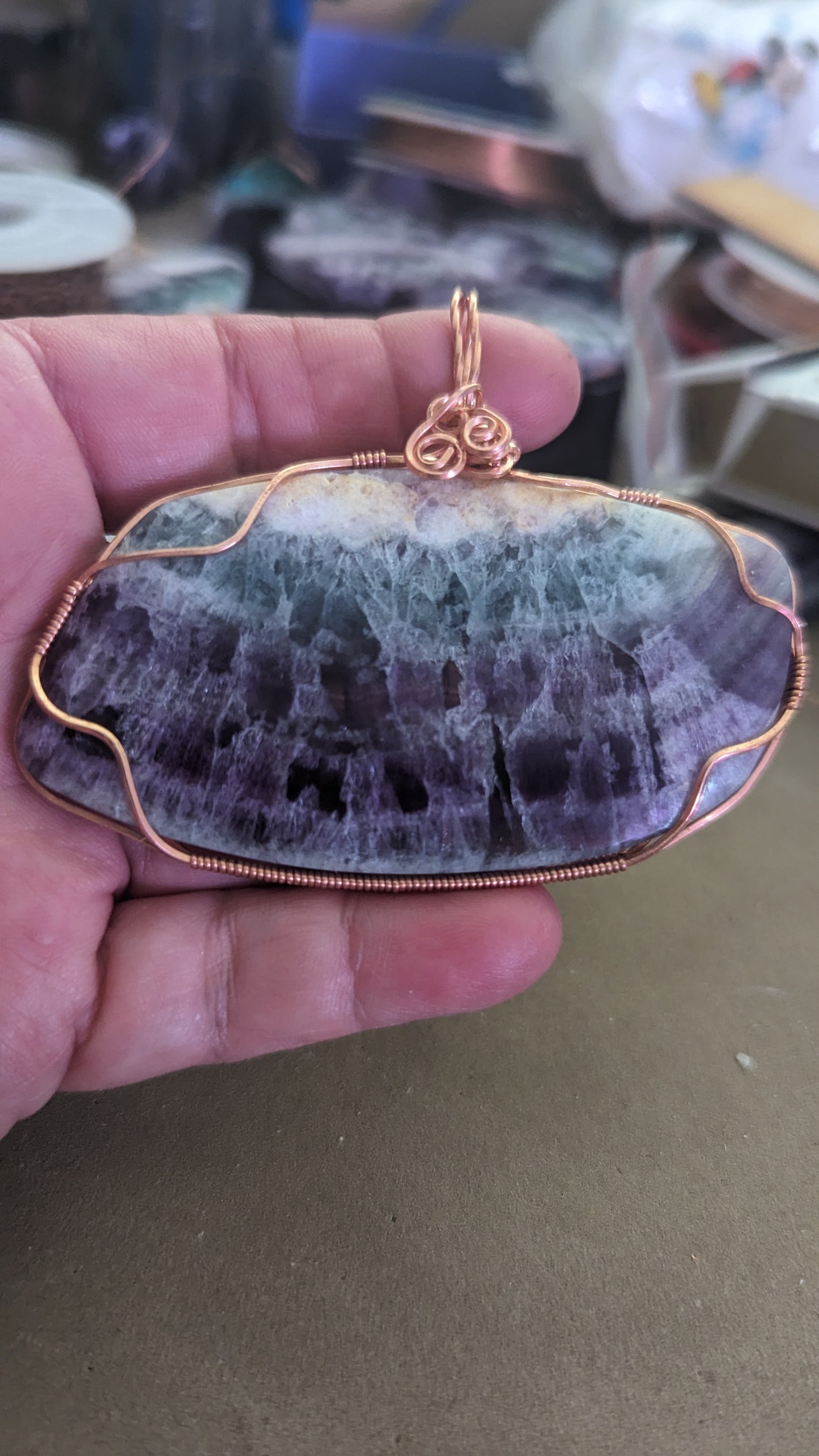 Opalized Flourite Pendant