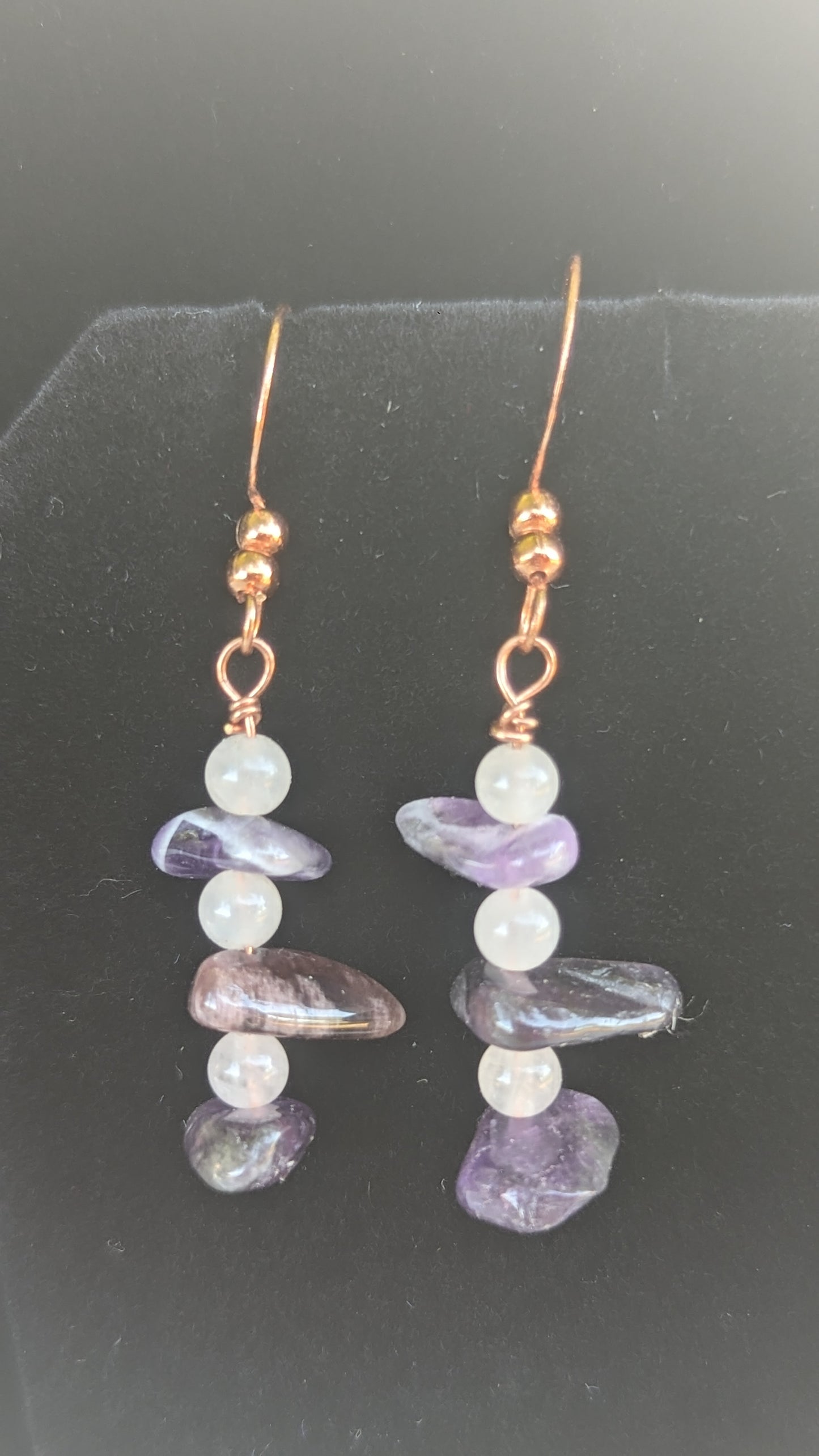 Amethyst Rose Quartz Earrings