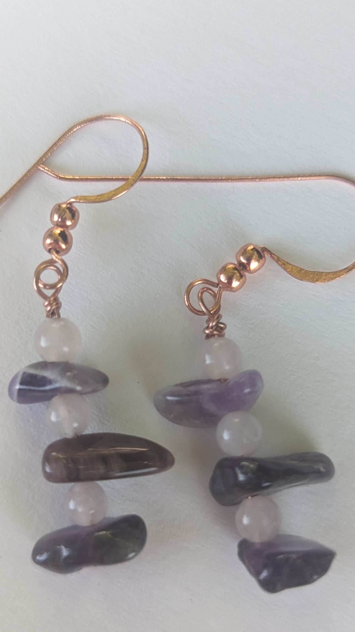 Amethyst Rose Quartz Earrings