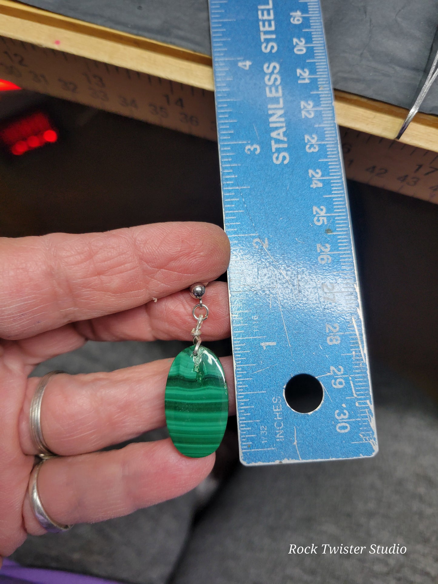 Malachite stud earrings