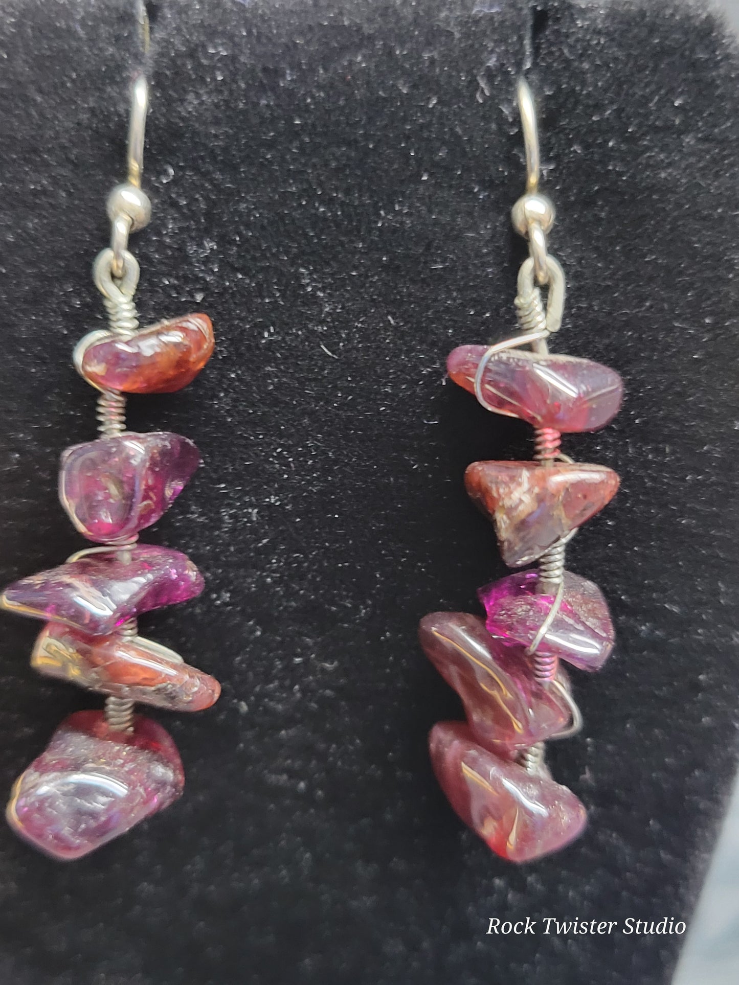 Garnet Silver Earrings