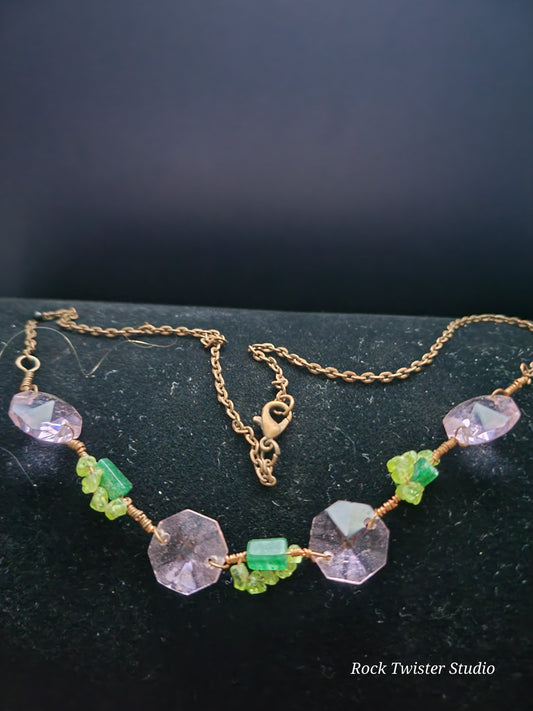 Vintage pink crystals