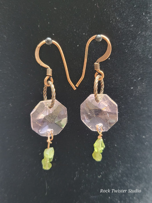 Pink Vintage Crystal Earrings